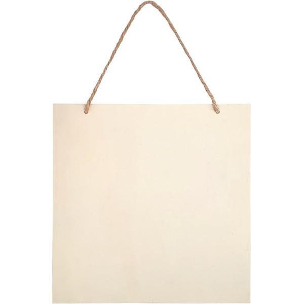 photo - Carré à suspendre - Bois - 20x20x0,4 cm - A décorer et personnaliser