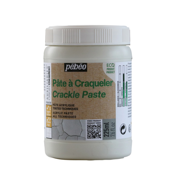 photo - Pâte à craqueler - Blanc - Effets craquelés fissurés - Acrylique - Pébéo Origin acrylics - 225ml