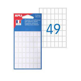 photo-343 étiquettes blanches autocollantes 9 x 13 mm Apli