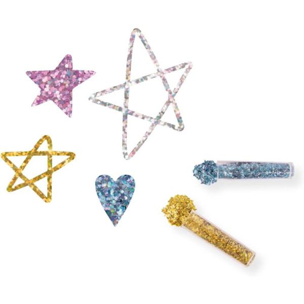 Lot de 6 tubes de paillettes holographiques - Assortiment de couleurs - Loisirs créatifs enfant - Apli Kids