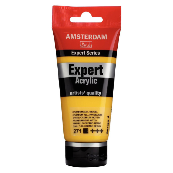 photo-Tube de peinture acrylique - Jaune Cadmium Moyen 271 - Expert Acrylic - Amsterdam