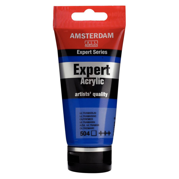 photo-Tube de peinture acrylique - Bleu Outremer 504 - Expert Acrylic - Amsterdam