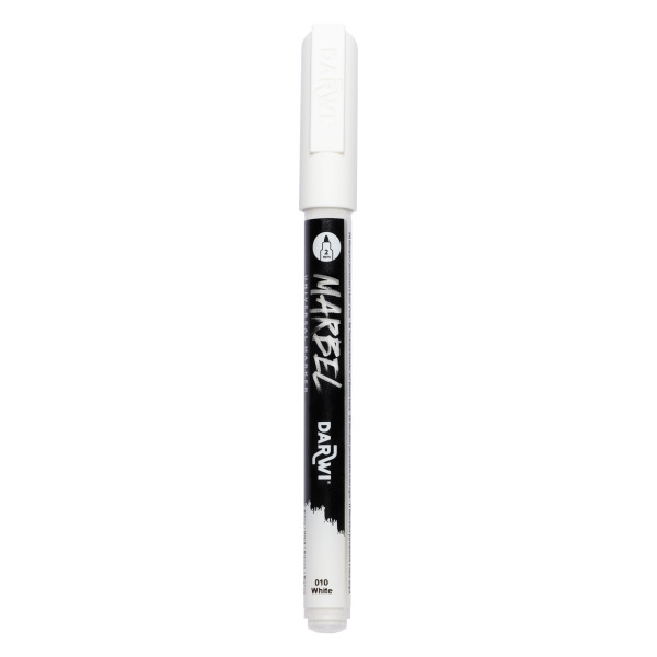 photo - Marqueur - Peinture acrylique - Blanc - Permanent - Pointe fine 2mm - Marbel - Darwi