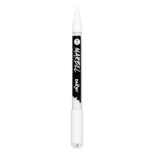 Marqueur - Peinture acrylique - Blanc - Permanent - Pointe fine 2mm - Marbel - Darwi