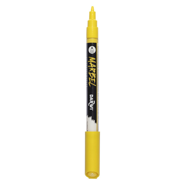 photo - Marqueur - Peinture acrylique - Jaune - Permanent - Pointe fine 2mm - Marbel - Darwi