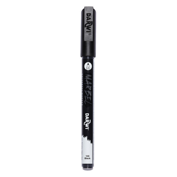 photo - Marqueur - Peinture acrylique - Noir - Permanent - Pointe fine 2mm - Marbel - Darwi
