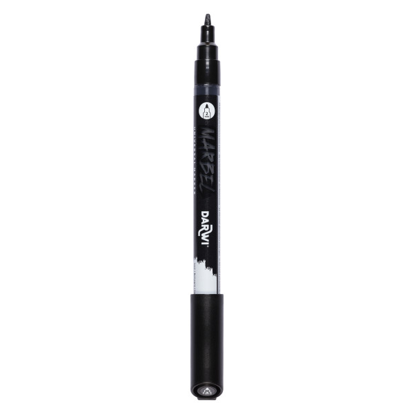 Marqueur - Peinture acrylique - Noir - Permanent - Pointe fine 2mm - Marbel - Darwi