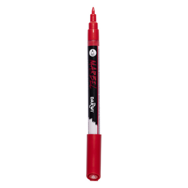 Marqueur - Peinture acrylique - Rouge - Permanent - Pointe 0,7mm - Marbel - Darwi