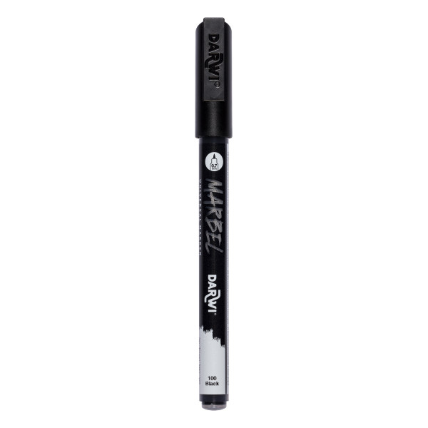 photo - Marqueur - Peinture acrylique - Noir - Permanent - Pointe 0,7mm - Marbel - Darwi