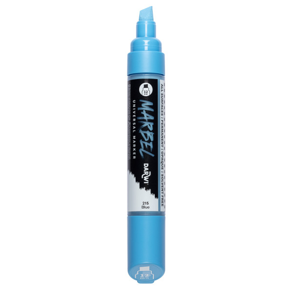 Marqueur - Peinture acrylique - Bleu - Permanent - Pointe biseautée 12mm - Marbel - Darwi