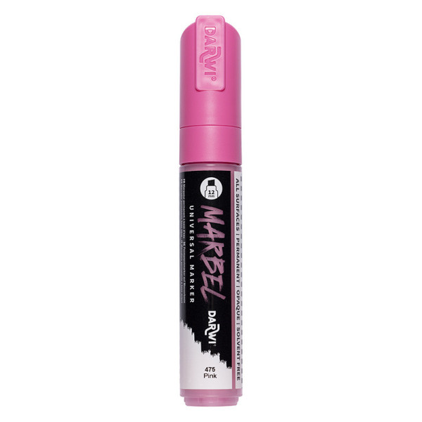 Marqueur - Peinture acrylique - Rose - Permanent - Pointe biseautée 12mm - Marbel - Darwi