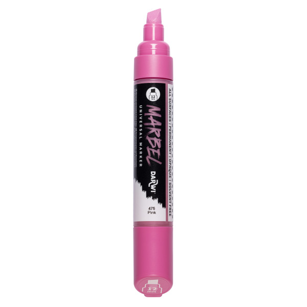 Marqueur - Peinture acrylique - Rose - Permanent - Pointe biseautée 12mm - Marbel - Darwi
