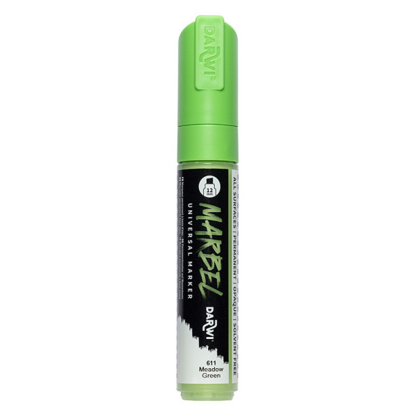 photo - Marqueur - Peinture acrylique - Vert prairie - Permanent - Pointe biseautée 12mm - Marbel - Darwi