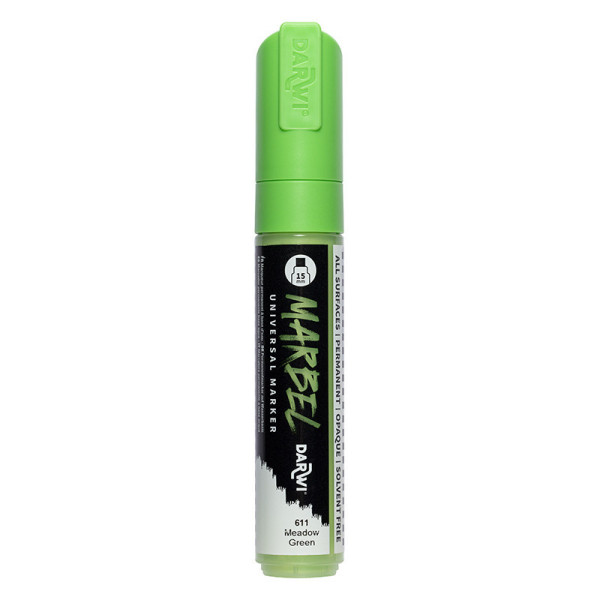 Marqueur - Peinture acrylique - Vert prairie - Permanent - Pointe rectangulaire 15mm - Marbel - Darwi