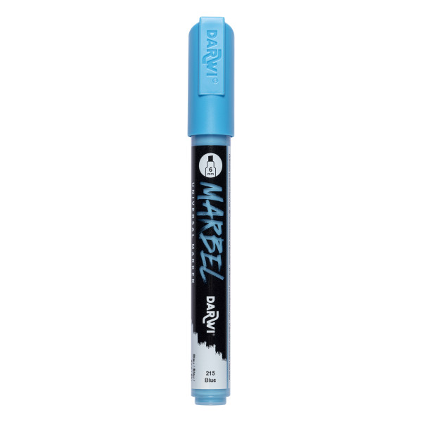 photo - Marqueur - Peinture acrylique - Bleu - Permanent - Pointe biseautée 6mm - Marbel - Darwi