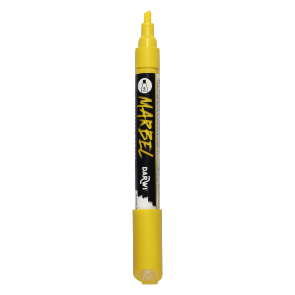 Marqueur - Peinture acrylique - Jaune soleil - Permanent - Pointe biseautée 6mm - Marbel - Darwi