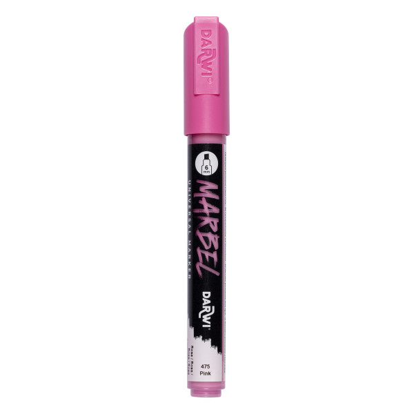 photo - Marqueur - Peinture acrylique - Rose - Permanent - Pointe biseautée 6mm - Marbel - Darwi