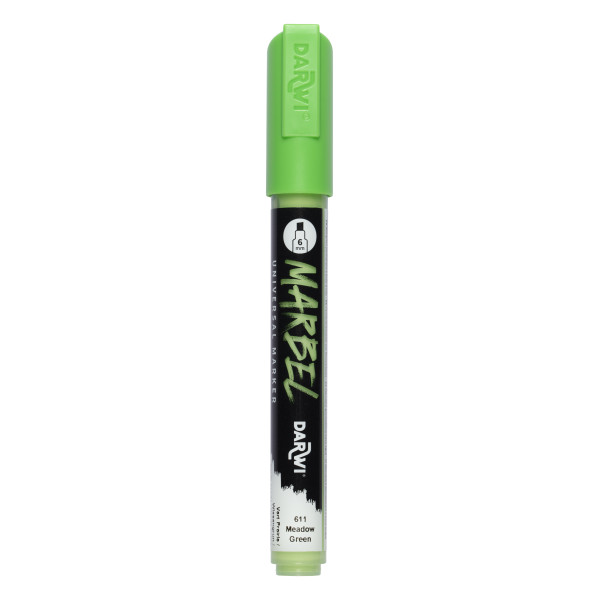 photo - Marqueur - Peinture acrylique - Vert prairie - Permanent - Pointe biseautée 6mm - Marbel - Darwi