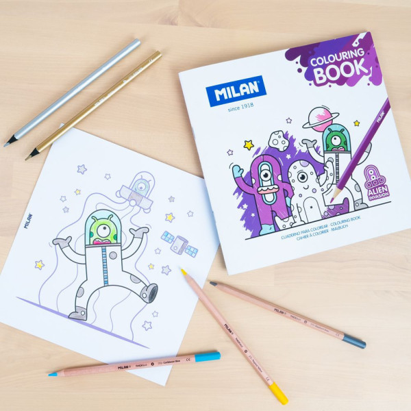 Cahier de coloriage - Enfant - Extraterrestres - Aliens - E.T. - Fusée - Poissons - Dès 4 ans
