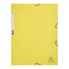 photo-Chemise à élastique 3 rabats - A4 - Jaune citron - Exacompta