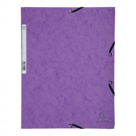 photo-Chemise à élastique 3 rabats - A4 - Violet - Exacompta