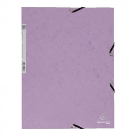 photo-Chemise à élastique 3 rabats - A4 - Mauve - Exacompta