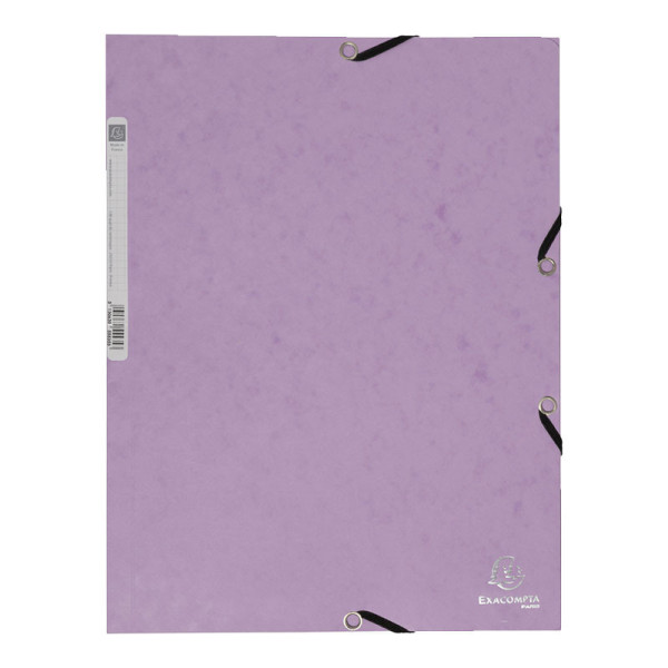 photo-Chemise à élastique 3 rabats - A4 - Mauve - Exacompta