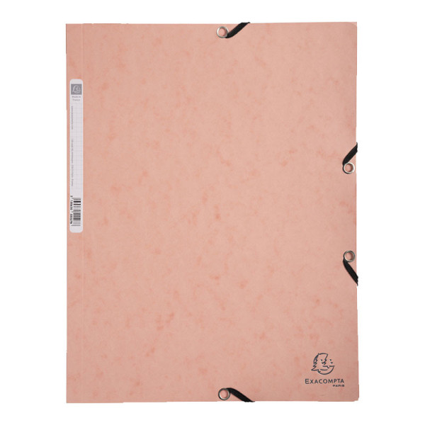 photo-Chemise à élastique 3 rabats - A4 - Corail - Exacompta