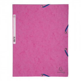 photo-Chemise à élastique 3 rabats - A4 - Rose Fuschia - Exacompta