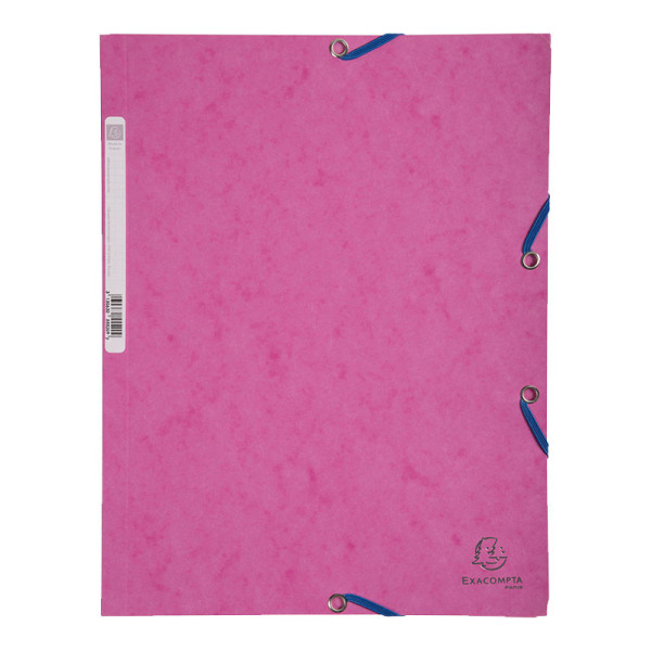 photo-Chemise à élastique 3 rabats - A4 - Rose Fuschia - Exacompta