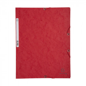photo-Chemise à élastique 3 rabats - A4 - Rouge - Exacompta