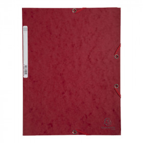 photo-Chemise à élastique 3 rabats - A4 - Rouge Cerise - Exacompta