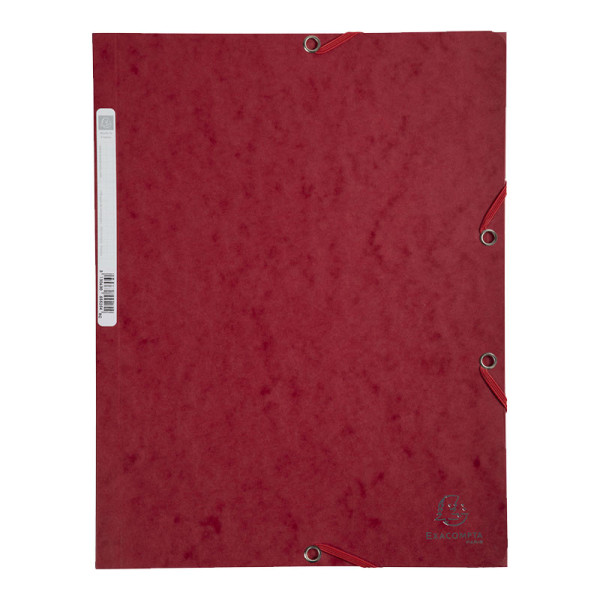 photo-Chemise à élastique 3 rabats - A4 - Rouge Cerise - Exacompta