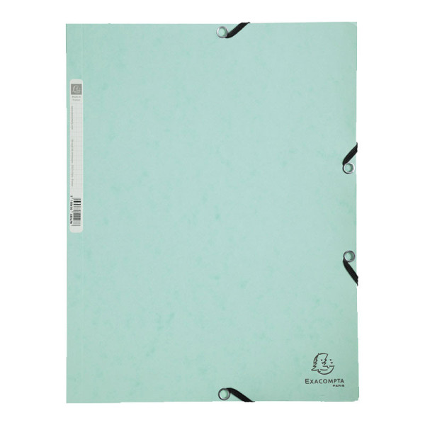 photo-Chemise à élastique 3 rabats - A4 - Vert pastel - Exacompta