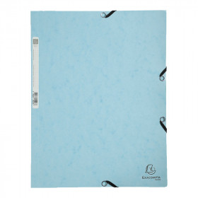 photo-Chemise à élastique 3 rabats - A4 - Bleu pastel - Exacompta