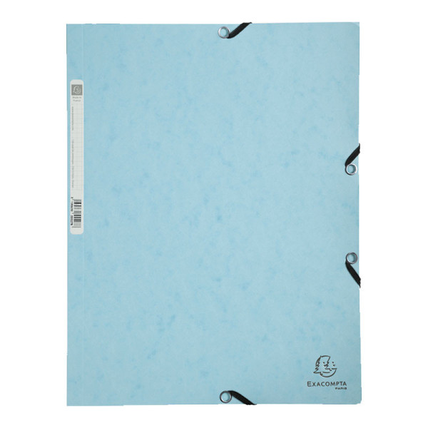 photo-Chemise à élastique 3 rabats - A4 - Bleu pastel - Exacompta