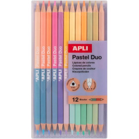 photo - Crayons de couleurs - Double pointe - 24 couleurs pastels - Scolaire - Coloriage - Apli Kids