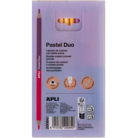 Crayons de couleurs - Double pointe - 24 couleurs pastels - Scolaire - Coloriage - Apli Kids