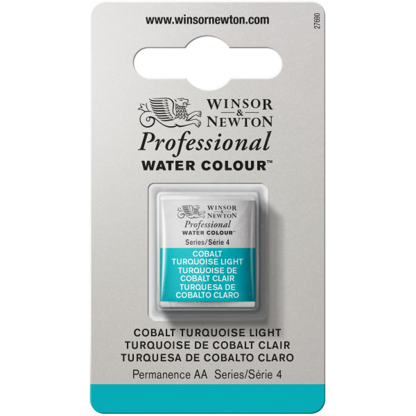 photo-Aquarelle Professionnelle Extra-Fine - 1/2 Godet - Turquoise de Cobalt Clair - Winsor Et Newton
