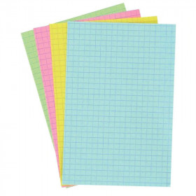 photo-100 fiches bristol - A4 - Petits carreaux - Assortiment de couleurs - Exacompta