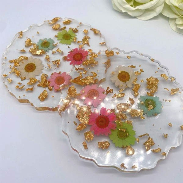 2 moules en silicone - Modèle géode - Sous-verre - Décoration - Cléopâtre