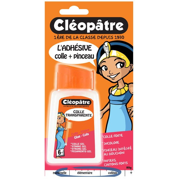 photo-Colle forte - Transparente - Adhésive colle pinceau - Cléopâtre - 80g
