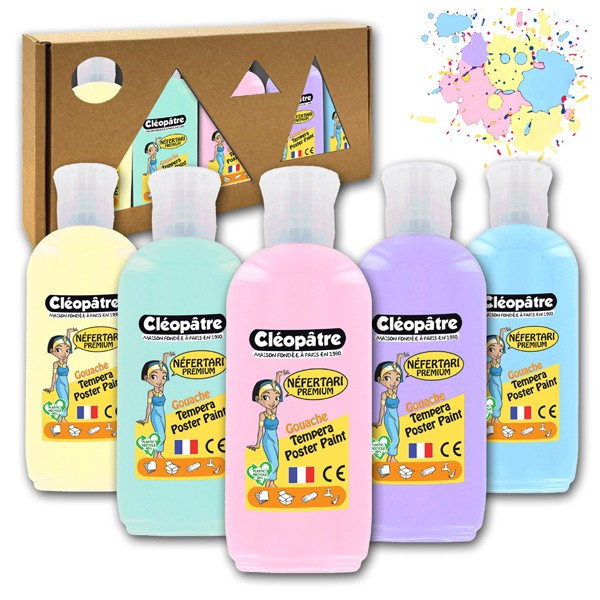 photo-5 flacons de gouache - Néfertari - Couleurs pastel - 100ml - Cléopâtre