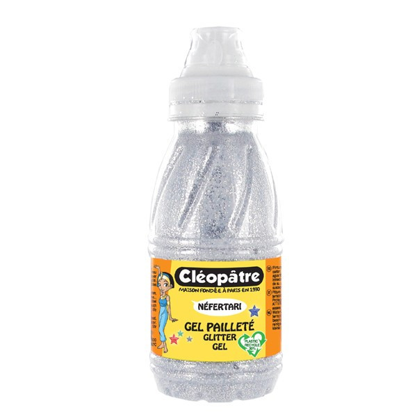 Gel pailleté - Néfertari - Argent - Flacon de 250 ml - Cléopâtre