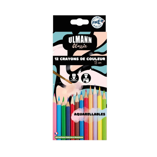 photo - 12 crayons de couleur - Aquarellable - Scolaire - Ulmann