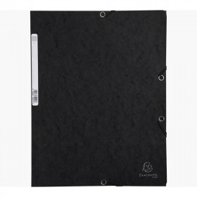 photo-Chemise à élastique 3 rabats - A4 - Noir - Exacompta