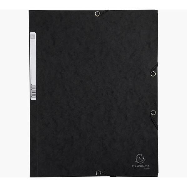 photo-Chemise à élastique 3 rabats - A4 - Noir - Exacompta