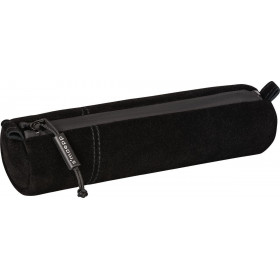 photo-Trousse scolaire - Ronde - Noir - Imitation daim - 20 x 4,5 cm - Brunnen