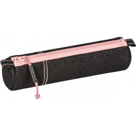 photo-Trousse scolaire - Ronde - Noir avec paillettes - 20 x 4,5 cm - Brunnen