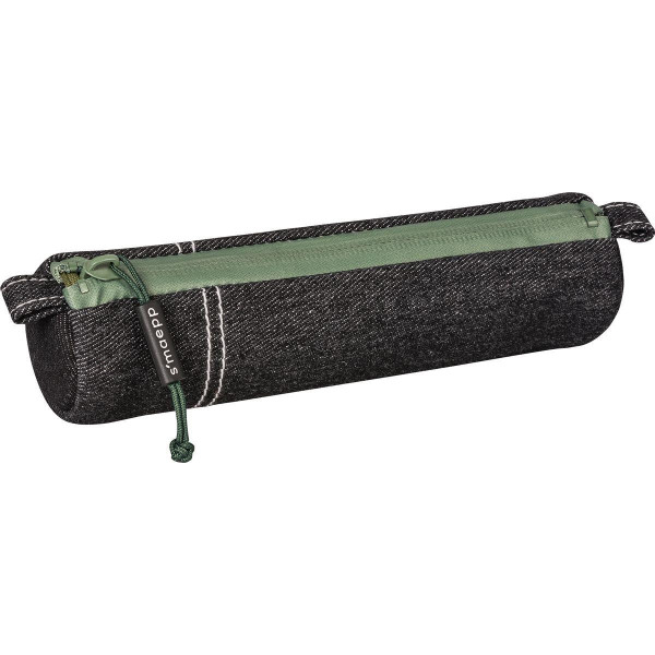 photo-Trousse scolaire - Ronde - Noir - Imitation jeans - 20 x 4,5 cm - Brunnen